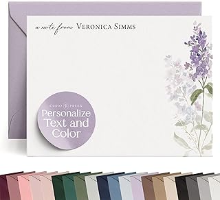 14 DIY Wedding Favor Ideas for Guests on a Budget 31 Personalized Stationery for Women Purple Lilac Stationery Set with Name ...