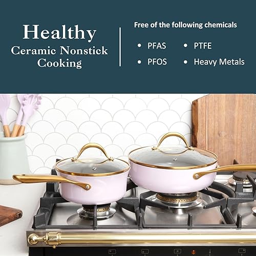 Miniatura 3 de Juego de utensilios de cocina antiadherentes de 13 piezas con juego de utensilios de cocina, sin PFOA/PFAS/PTFE (lavanda)