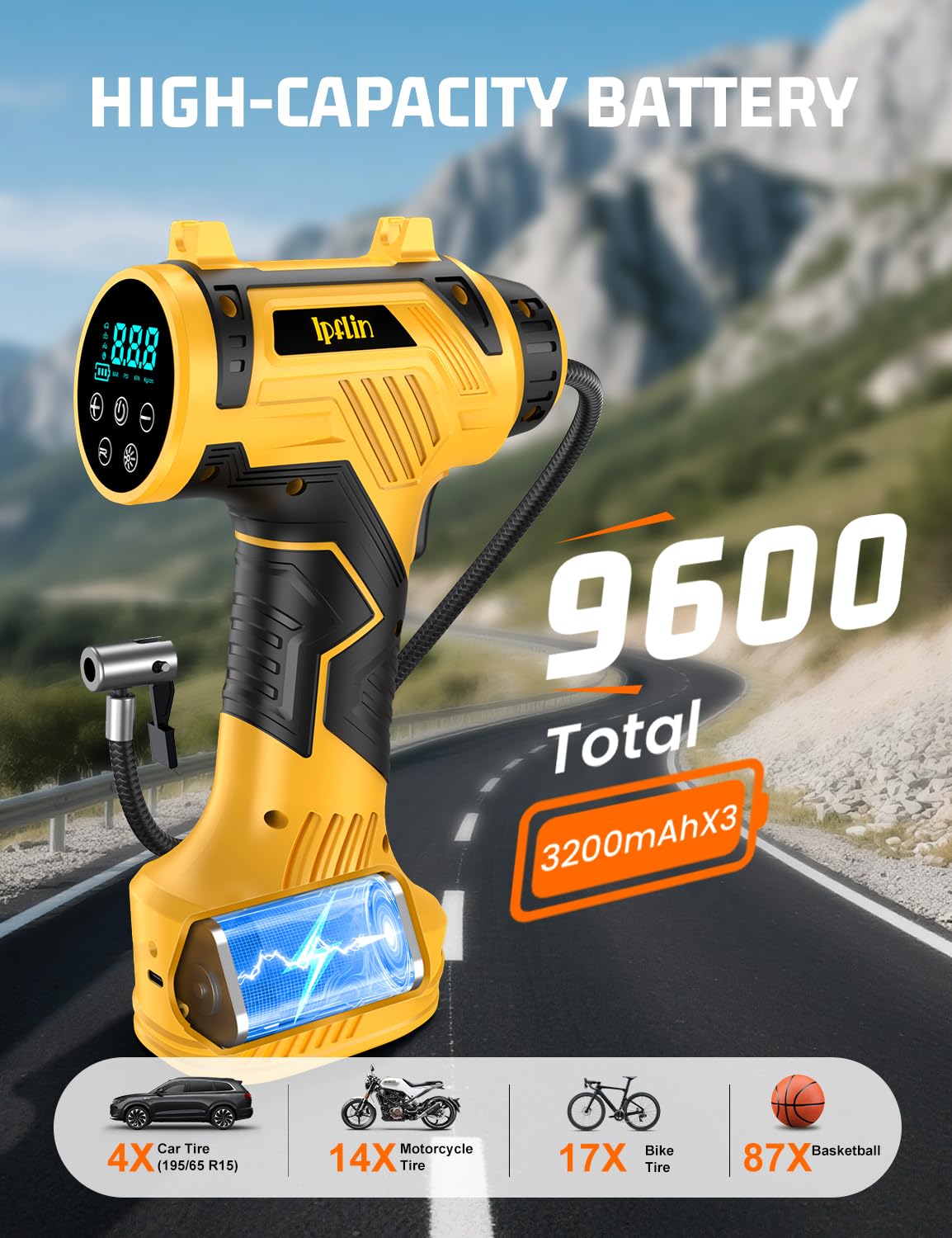 160 PSI Tire Inflator Portable Air - Product View