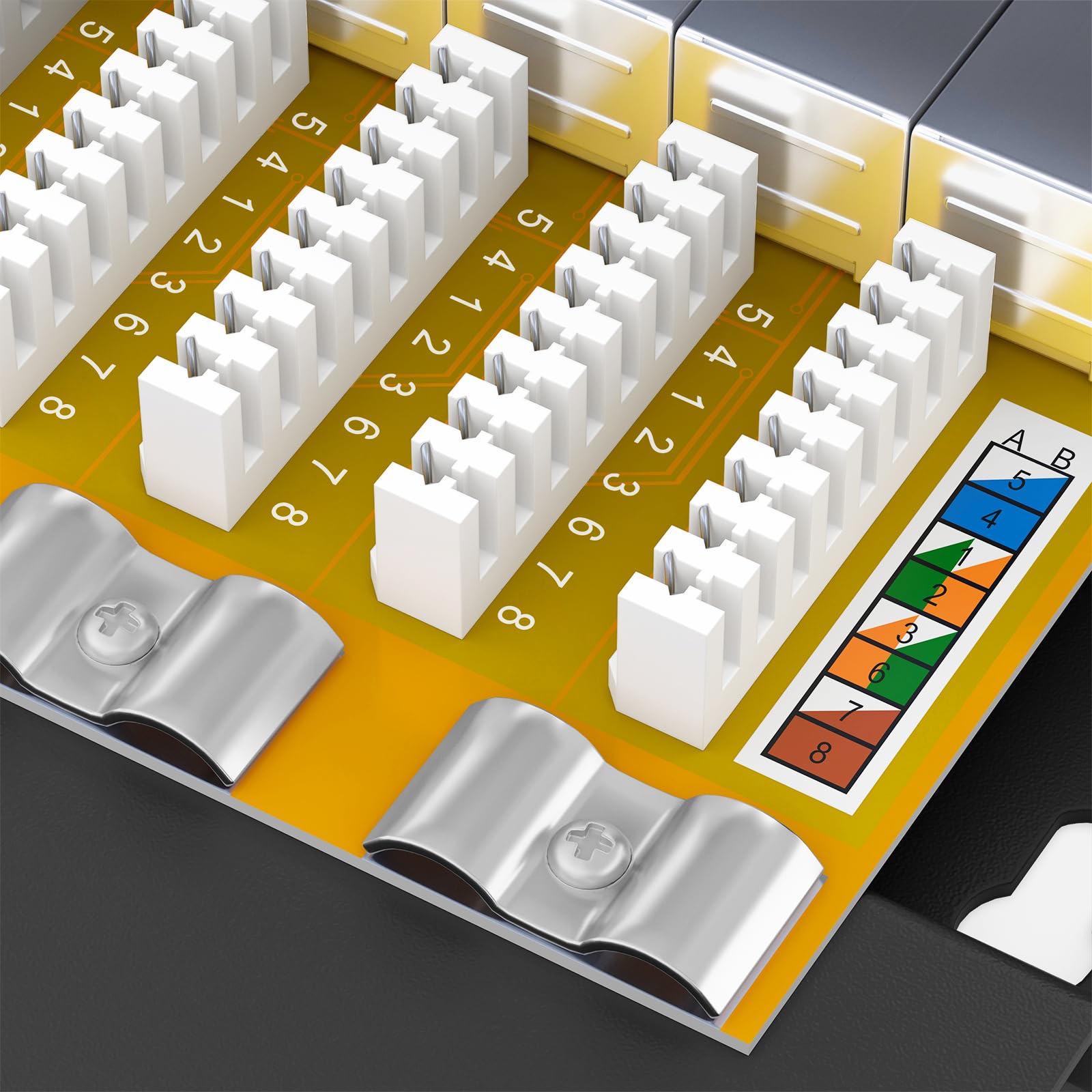 HB-DIGITAL 8-port CAT 6a LSA Panneau de brassage blindé pour bureau et