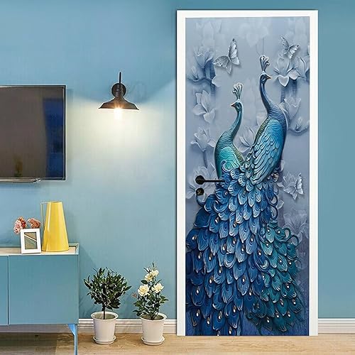 Miniatura 2 de Tifege Murales de puerta 3D para despegar y pegar, papel tapiz para bricolaje, calcomanías de arte para el hogar, póster extraíble para el hogar,