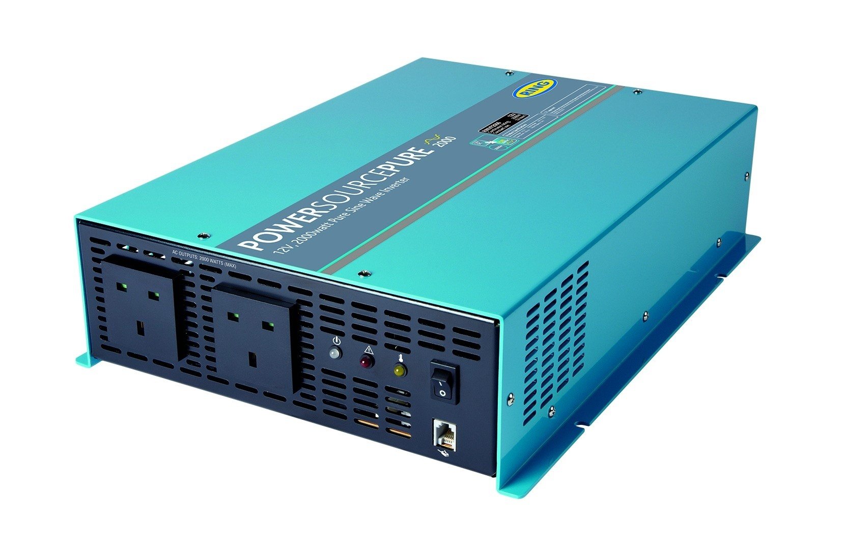 RING AUTOMOTIVE RINVP2000 Pure Sine Inverter, 2000 W, 12 V