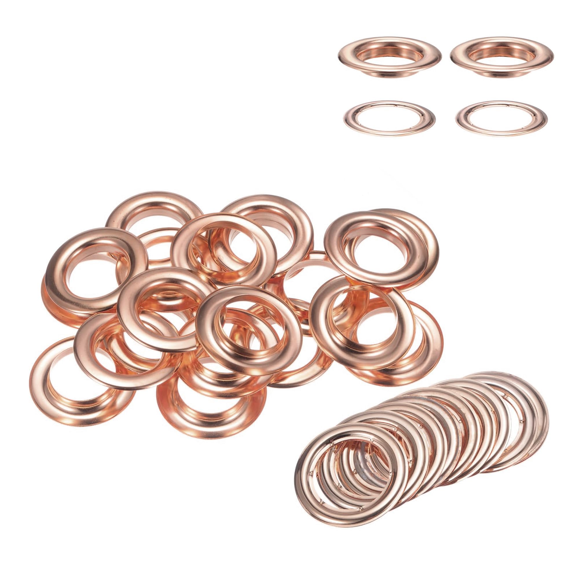 Œillets en laiton doré rose 40 mm pour bannière vinyle, bâche toile et vêtement x100