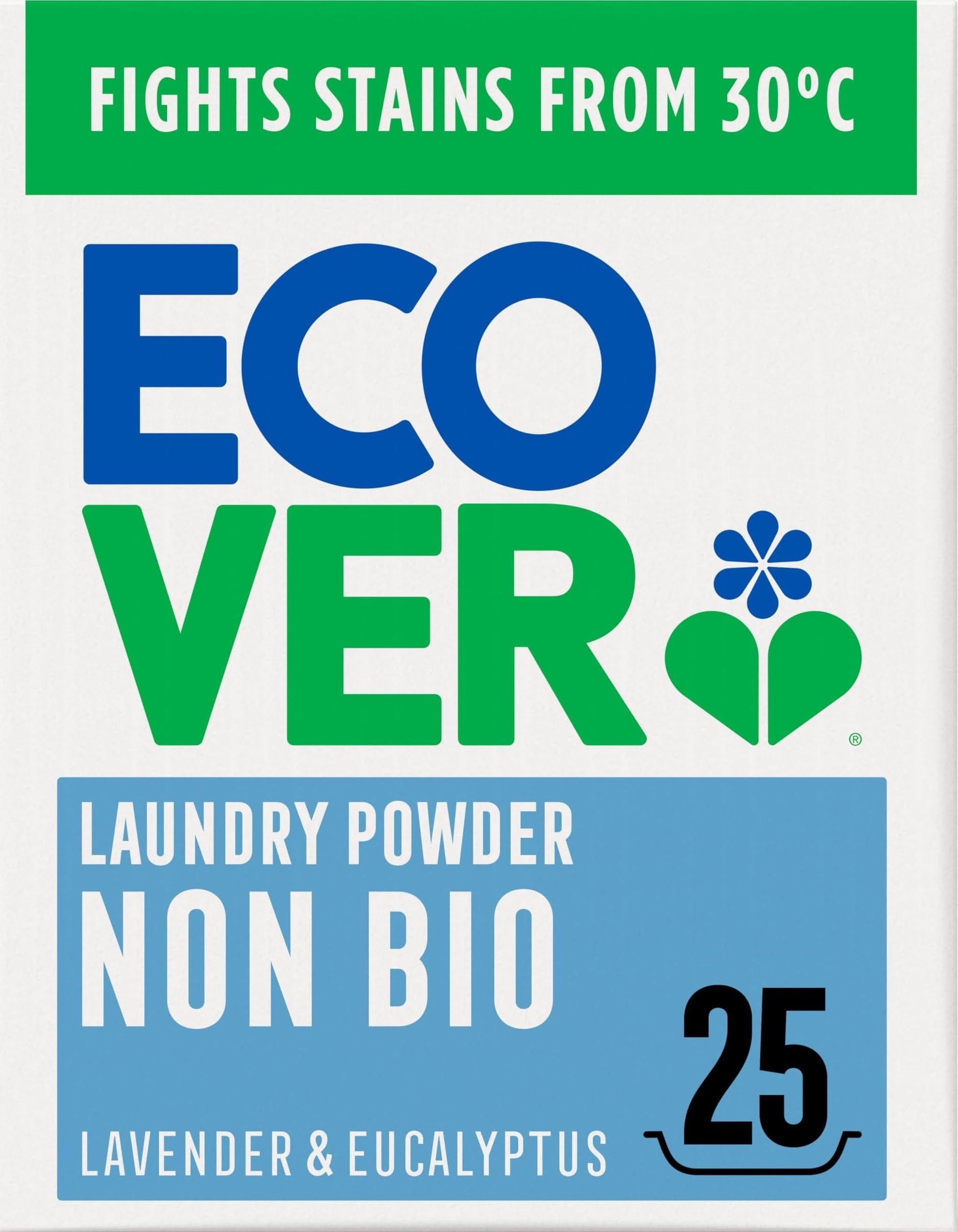 Ecover Non-Bio Laundry Powder, Everyday Fabric Care, 25 Washes, 1.875kg