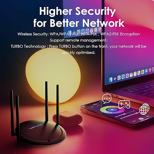 Miniatura 6 de WAVLINK Router WiFi de doble banda AC1200 2025, Internet inalámbrico de alta velocidad de 1200 Mbps, 4 puertos Gigabit, USB 3.0, tecnología