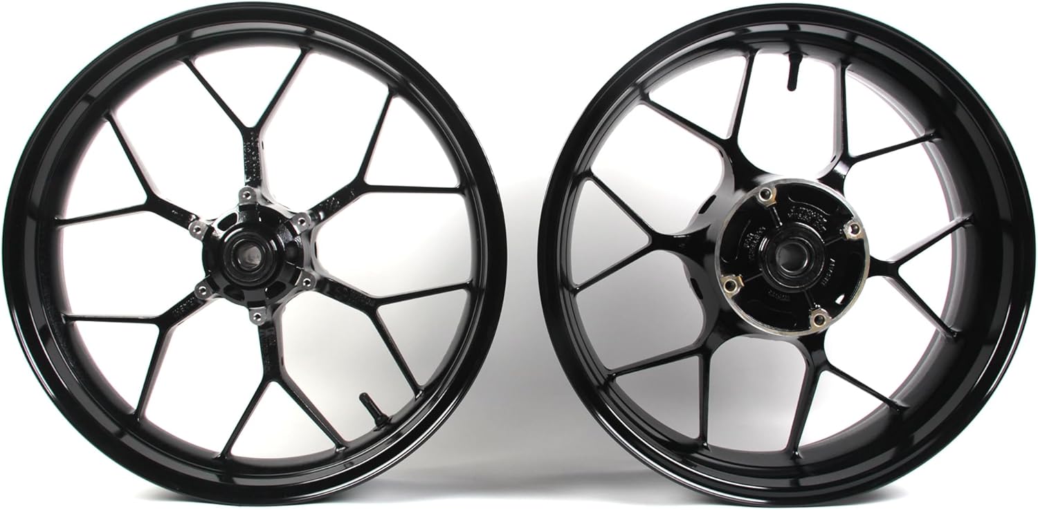 Arashi Front and Rear Wheel Rims for Honda CBR1000RR 2008-2016, Motorcycle Replacement Accessories Parts Gloss Black