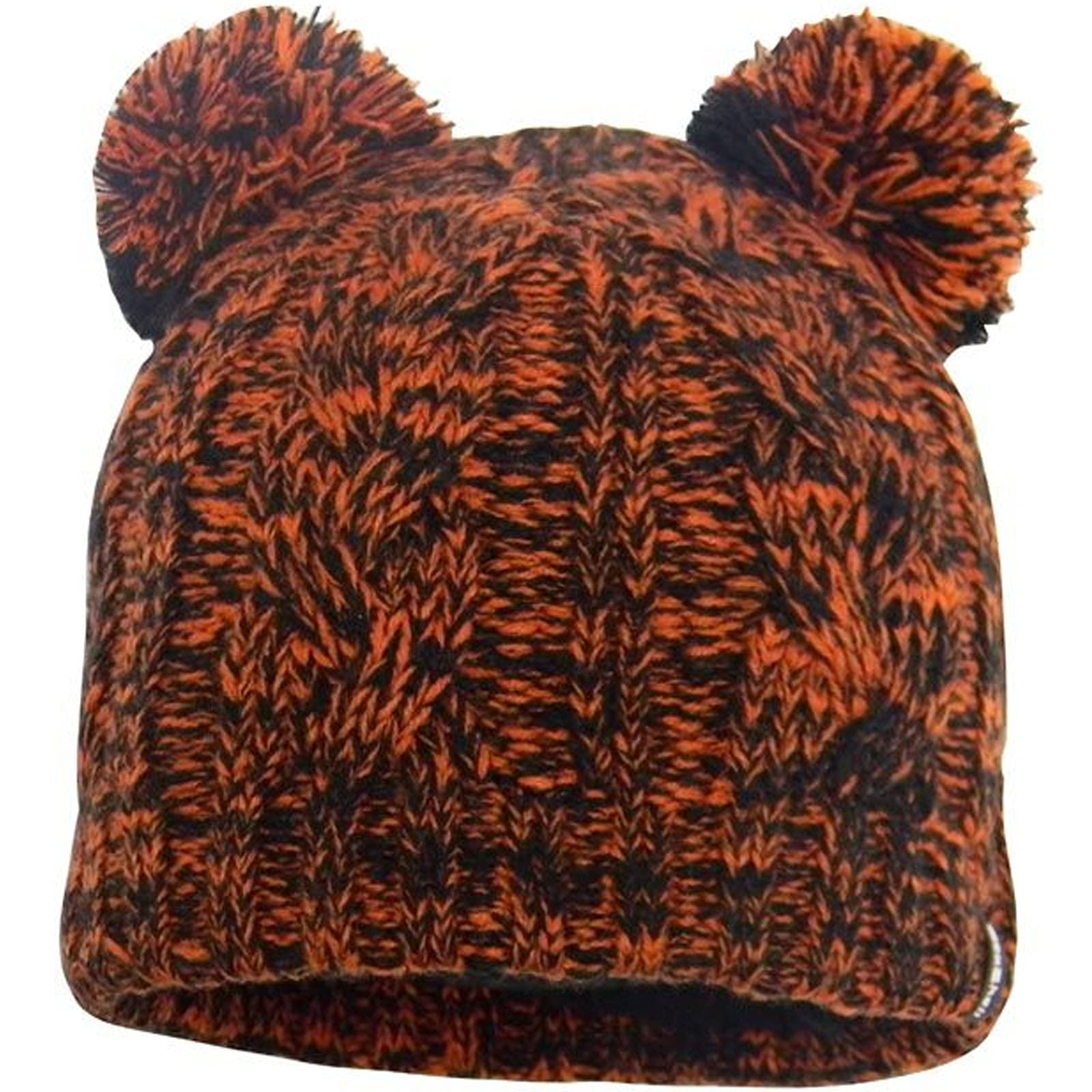 DexShell Waterproof Children's Cable Knit Twin Pompom Beanie Tangelo Red