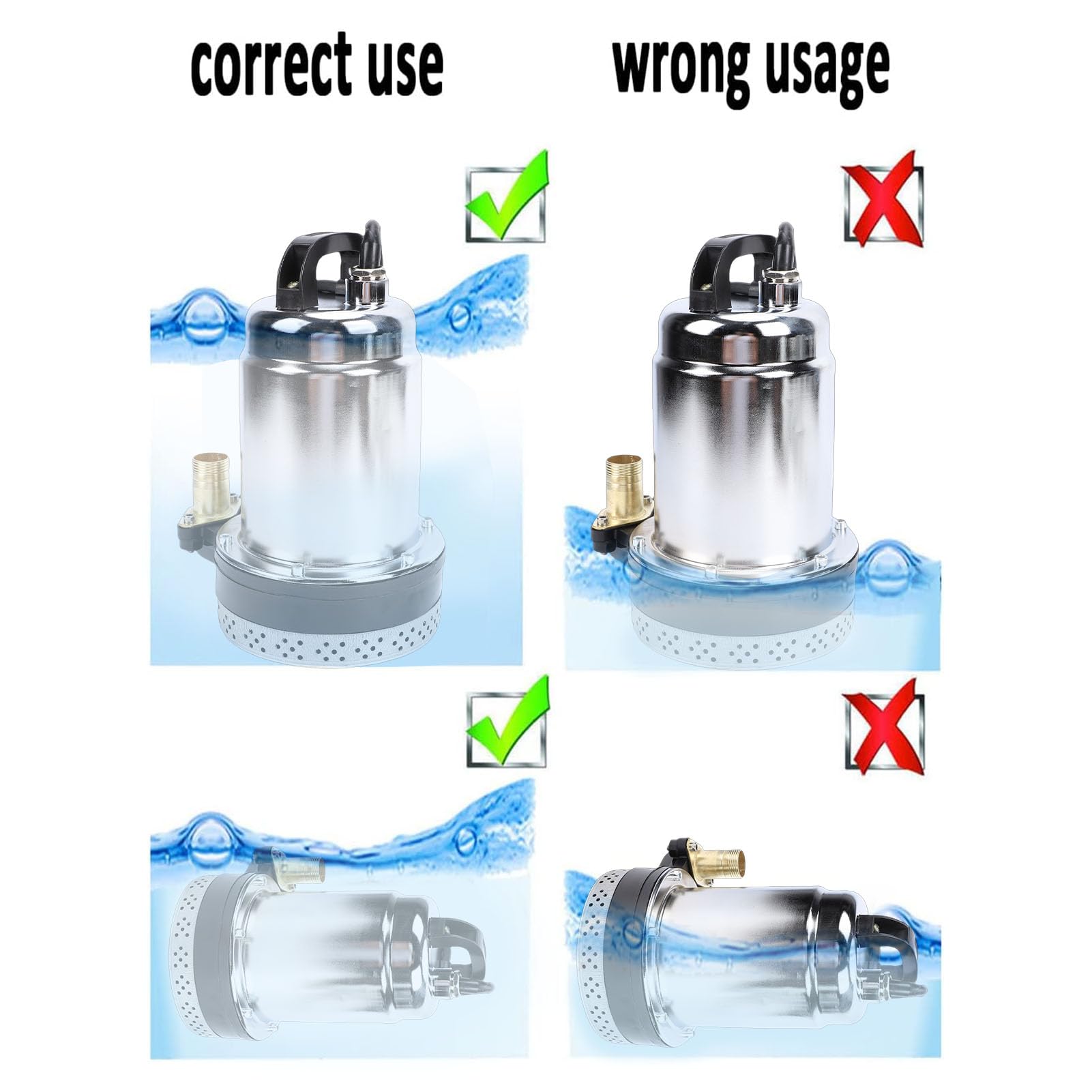 Bomba Sumergible, CC 12 V 180 W 792 GPH 26 Pies de Elevación Alta, Salida de 1 Pulgada, Bomba de Pozo Profundo de Acero Inoxidable con Cable de Alimentación de 3,3 Pies