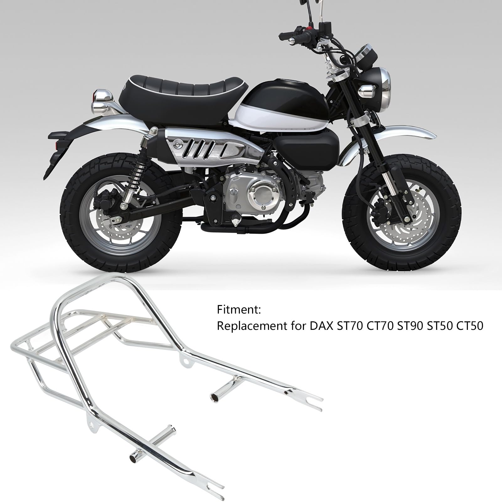 Porte-Bagages Arrière de Moto en Acier plaqué Oy, Pièces de Rechange pour DAX ST70 CT70 S ST50 CT50Support de Valise à Bagages Arrière de Moto en Acier plaqué Oy de Remplacement