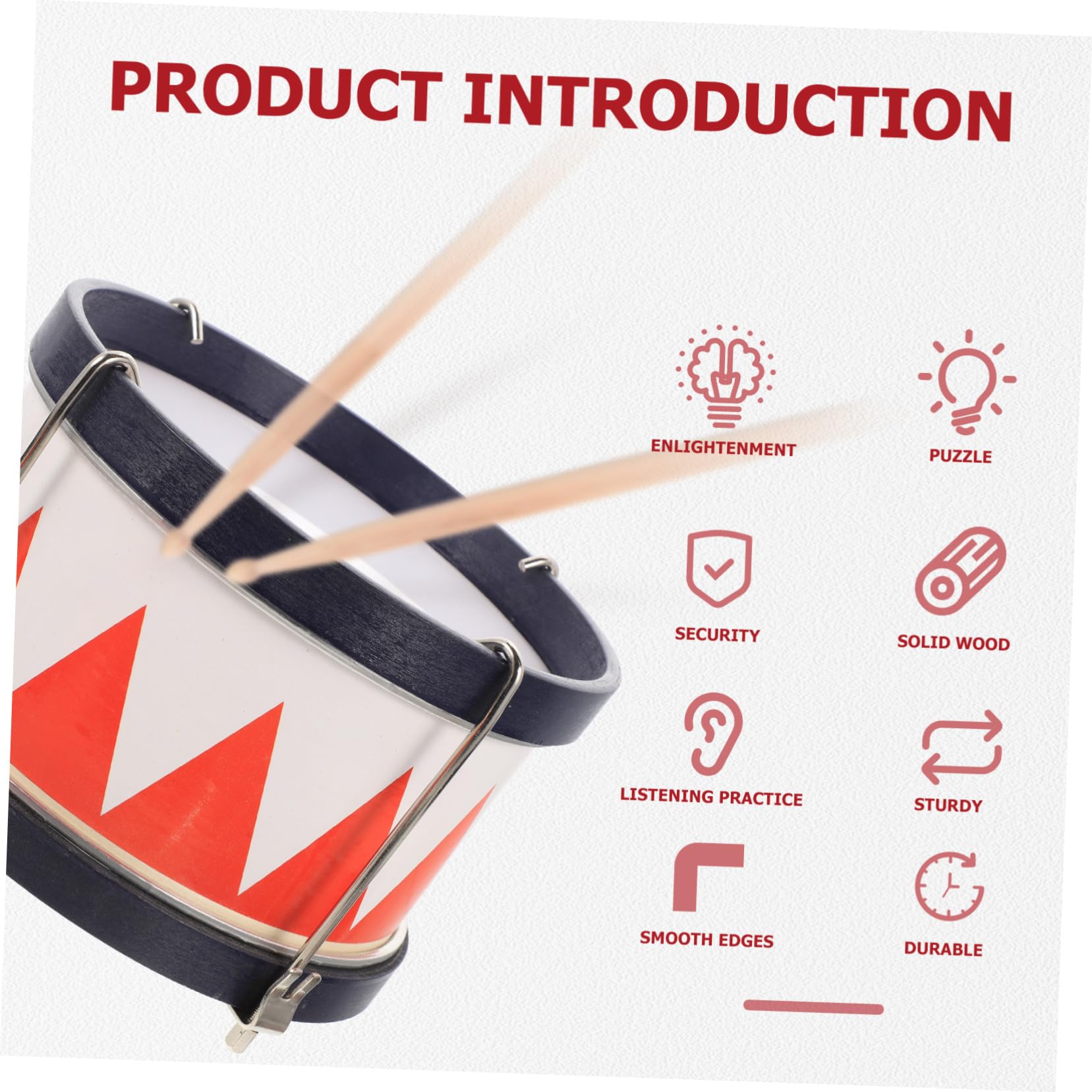 Didiseaon Instrumento de Percusión Caja de Metal Rojo para Niños Juguete Educativo Musical Infantil Aprendizaje Desarrollo Habilidades Sensoriales Juego Familiar 1 Unidad Color