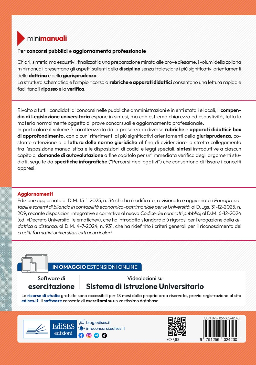 Elementi di legislazione universitaria. Per concorsi pubblici e aggiornamento professionale