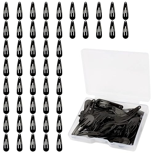 Miniatura 1 de YEEPSYS Paquete de 50 pasadores negros de 1.2 pulgadas para mujer, accesorios de pinzas de metal para el cabello