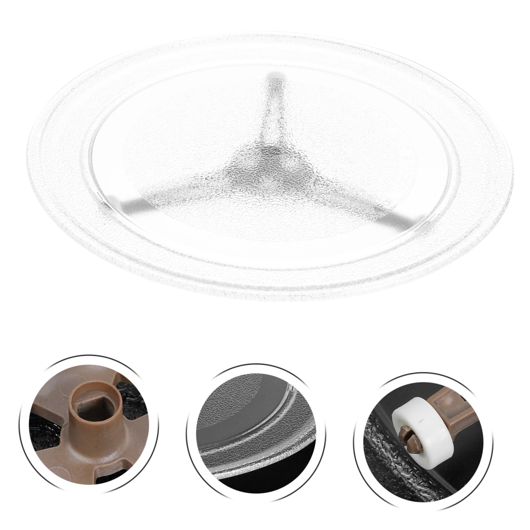 SEWACC Microwave Glass Turntable Replacement Plate Heat-resistant Glass Tray With Silent Roller Ring Support For Even Cooking In Microwave Ovens