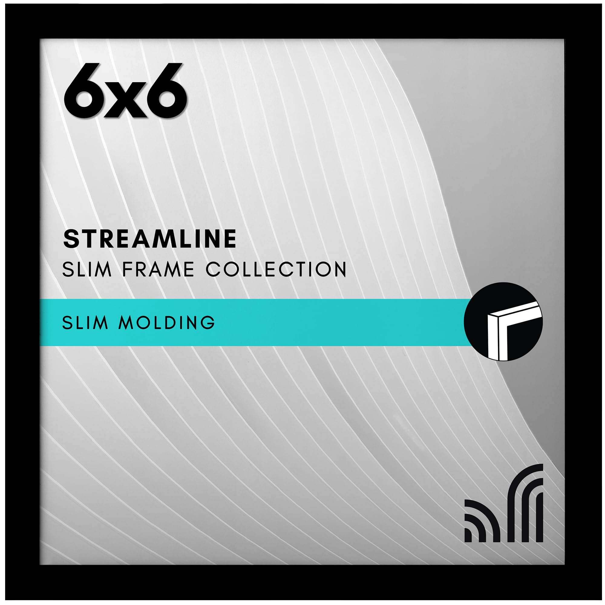 Americanflat 6x6 Picture Frame in Black - Thin Border Photo Frame with Shatter Resistant Glass, Hanging Hardware, and Easel - Square Picture Frame for Wall and Tabletop