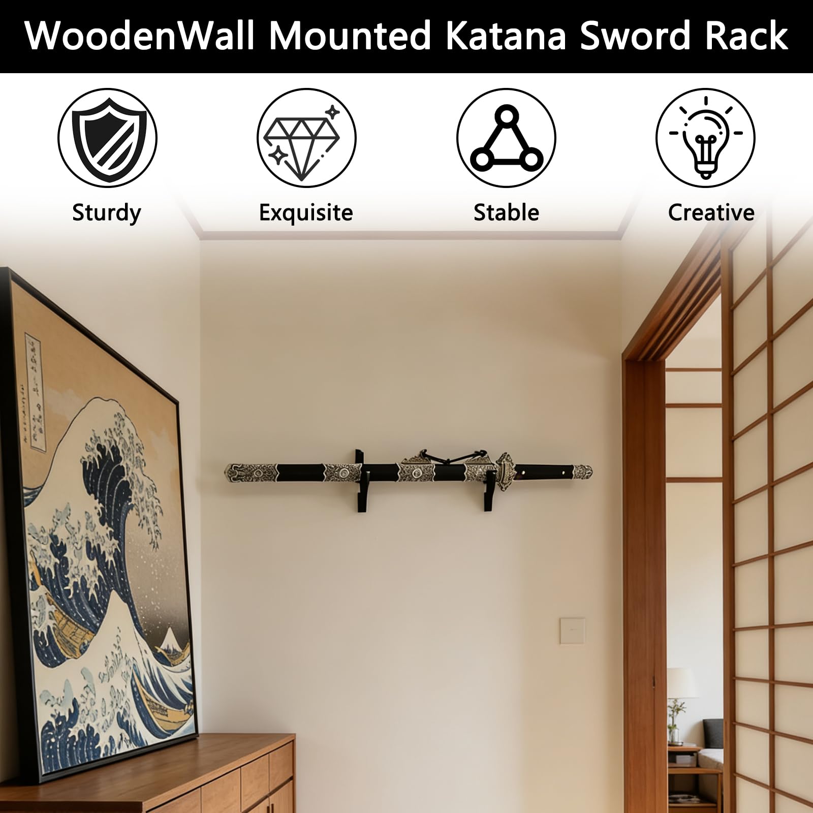 Set di 2 Gancio per Spada Supporto per Spada Samurai Supporto per Katana Supporto per Spada Da Parete Stand per Spada Spada Stand Supporto per Katane Spade Spade Laser e Altro Contenere Spada