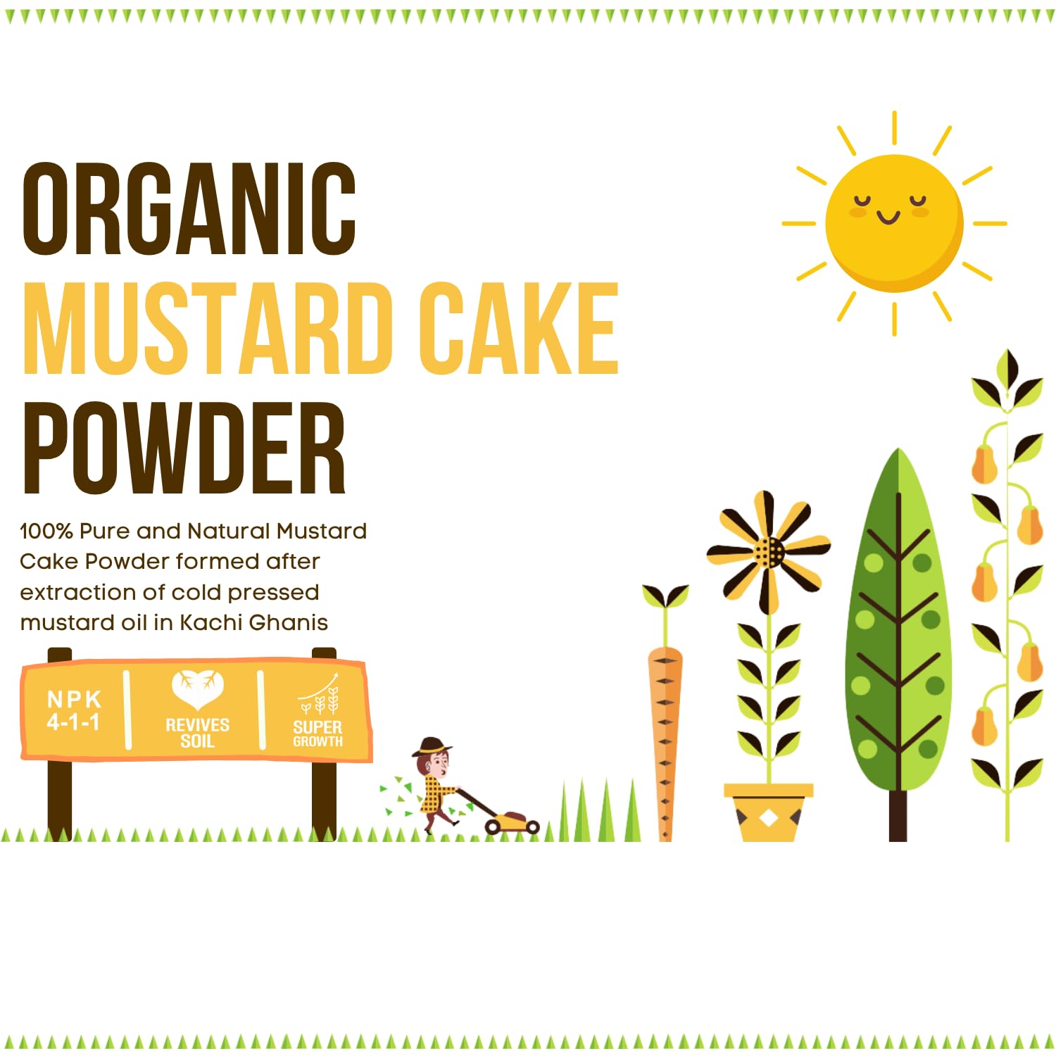 Vasara Neem Cake Powder & Mustard Cake Powder for Plants 2KG Resealable Pack | Organic Fertilizer & Pest Repellent | Ideal for Home & Terrace Garden 3
