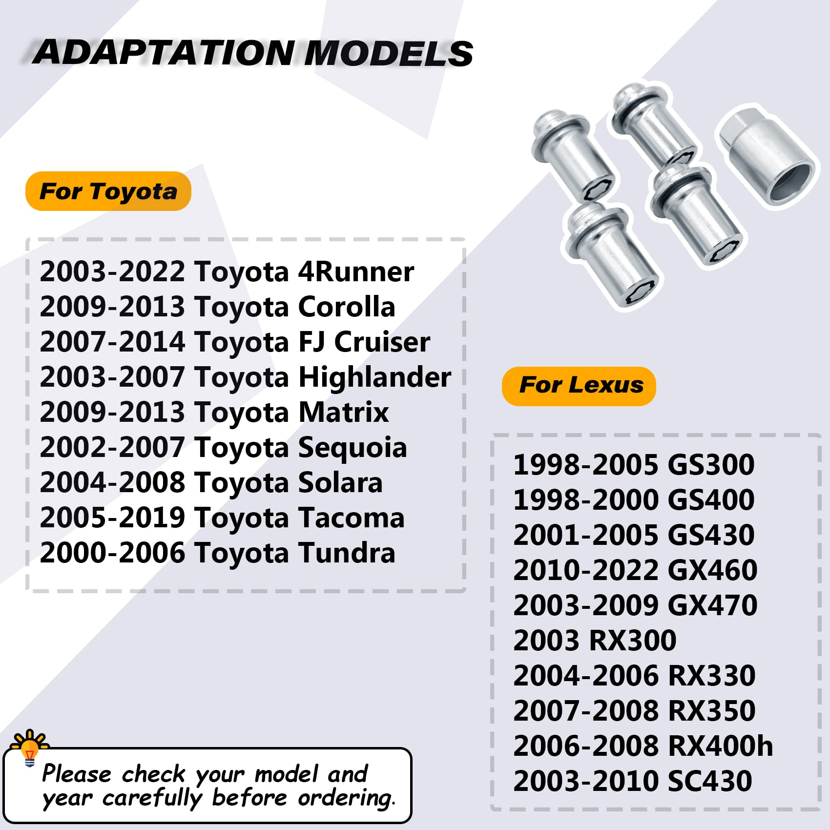 0027600901, Wheel Lock Lug Nuts Set M12 x 1.5, Compatible with 2000