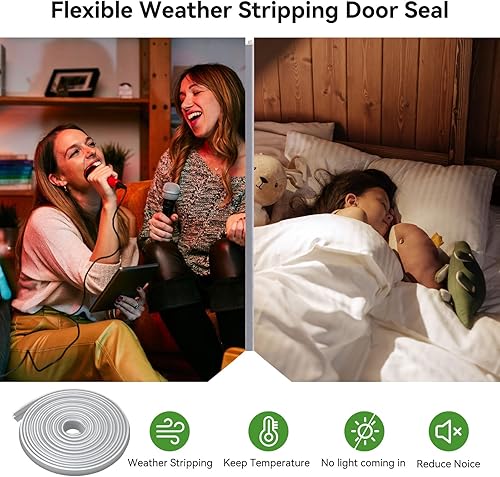 Miniatura 4 de ASWEI Burlete de sellado para puerta de 26 pies de largo, espuma de Q", burlete de repuesto para marco de puerta, sello de instalación de ranura