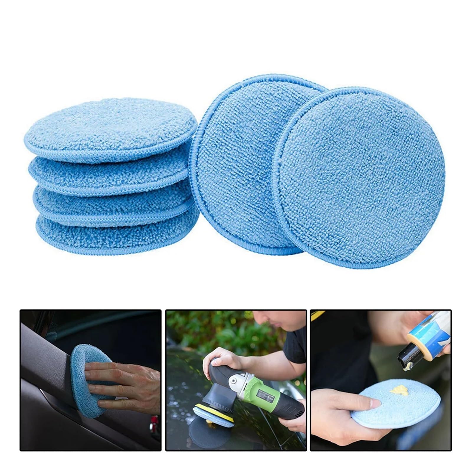 24-teiliges Autowachs-Polierset mit 12,7 cm (5 Zoll) Reinigungspads aus Mikrofaser zur Staubentfernung und Autopflege