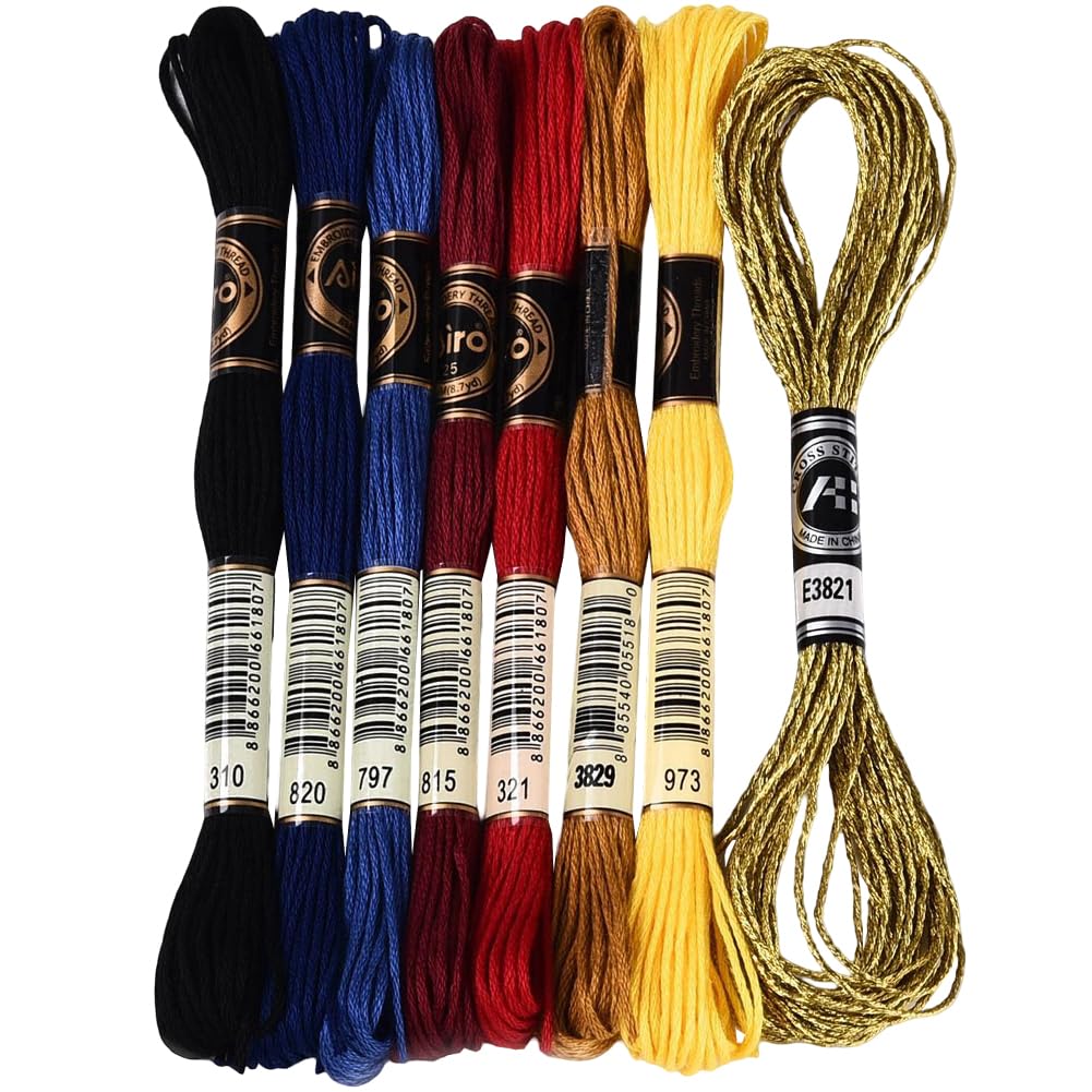 70 Yards 8 Skeins Gradient 6 Strands Variegated Polyester Embroidery Floss Friendship Bracelet String Thread Colorful Cross Stitch Threads Bulk Set for Hand Sewing Making Knitting Supply