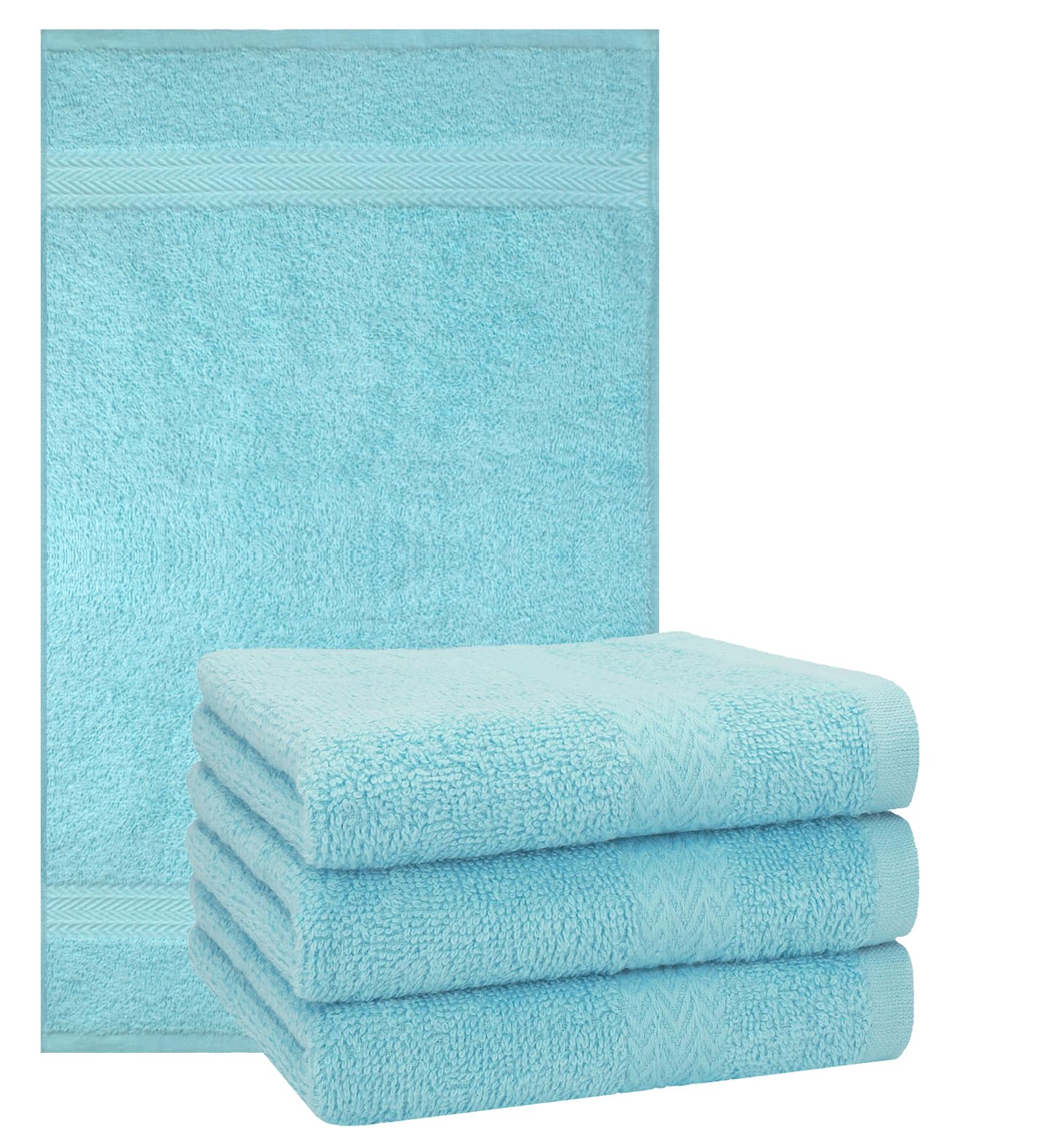 Betz 4 Toallas de Lavabo Premium tamaño 50x100 cm 100% algodón coloresa Azul océano