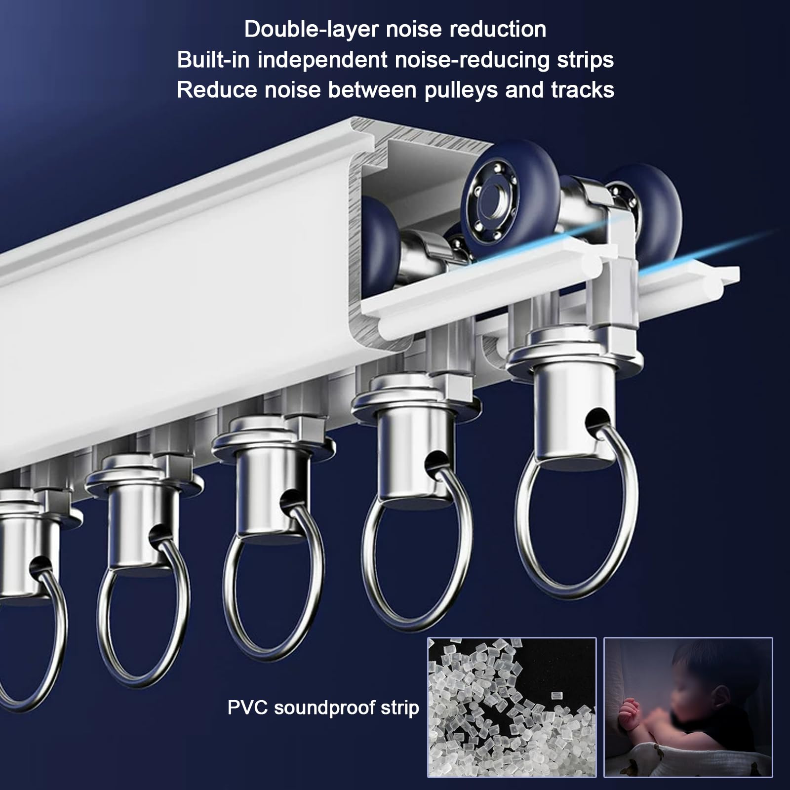 Decken- Oder Wandmontage Aluminium Vorhangschiene Stummen Gardinenschiene (6m)