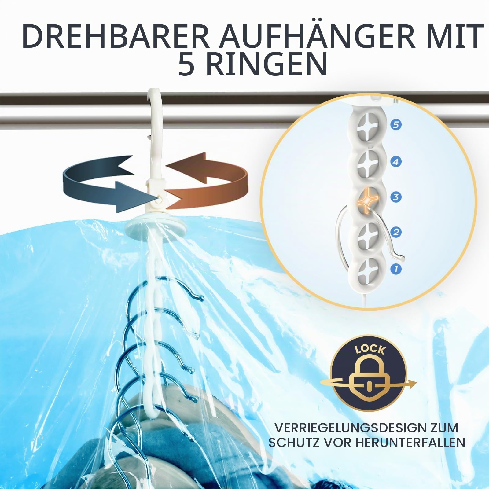 TAILI Vakuumbeutel für Kleidung Hängend, Vacuum Bags for Clothing Vakuumierbeutel Kleidung Mit Kleiderhaken Aufbewahren von Jacken, Anzüge und Kleid Vakuum Platzsparer für Zuhause Reise,6 Combo | Vakuumierbeutel Kleidung Mit Kleiderhaken Aufbewahren von J