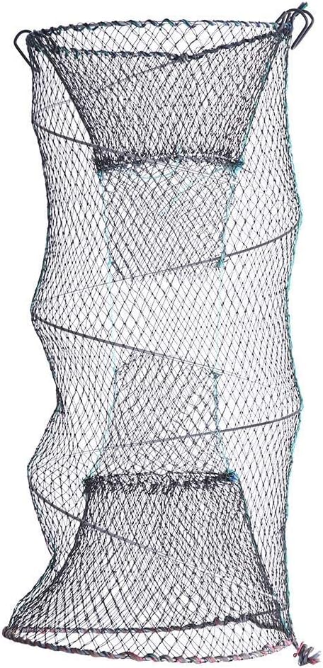 Portable Fishing Landing Net Network Foldable Baitcast Mesh Trap for Fish, Lobster, Prawn, Minnow, Crayfish, Crab, Shrimp (30x60cm)