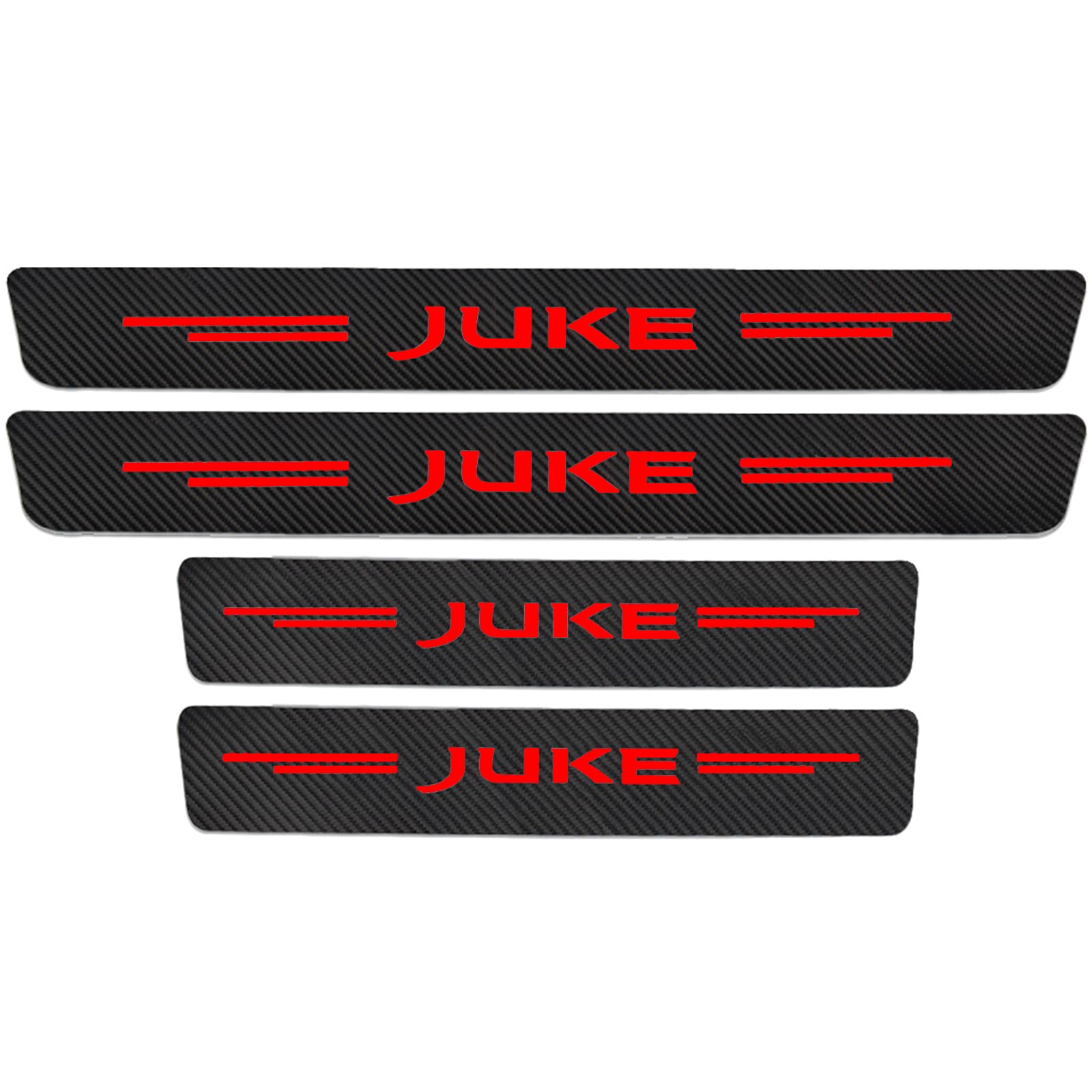 Symilov Car Door Sill Protector for Nis-san JUKE 2013-2024, 4Pcs Anti Scratch Carbon Fiber Threshold Edge Entry Guard Stickers Kick Plates Styling Accessories,Red