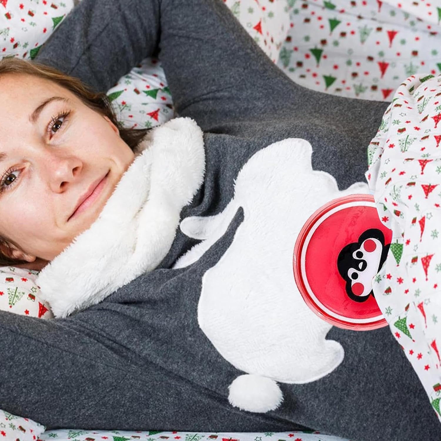 Close-up view of the hand warmer's size and texture