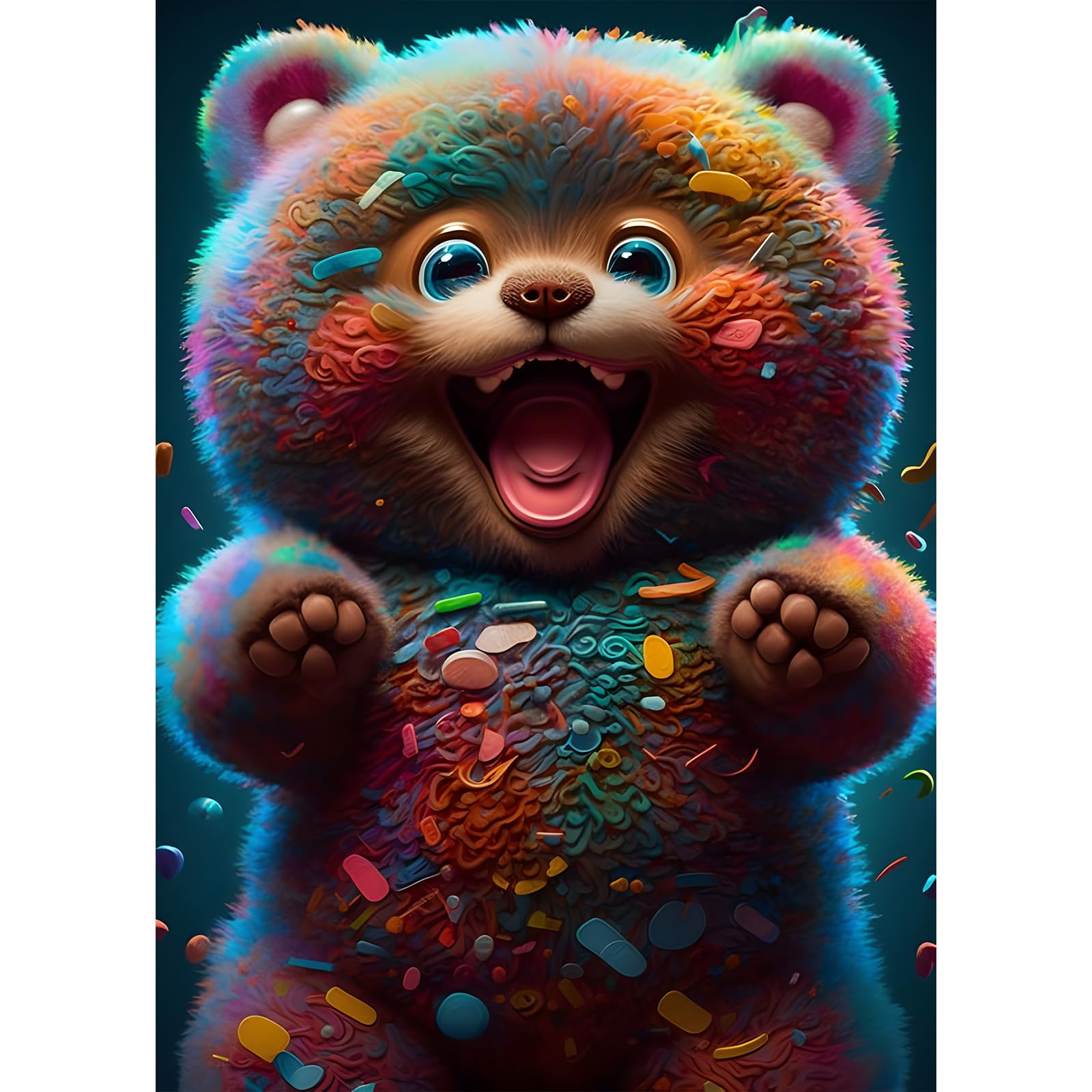 EOBROMD Kit Diamond Painting 5D - Orsacchiotto, Fai Da Te, 30x40cm, Completo Per Bambini E Adulti