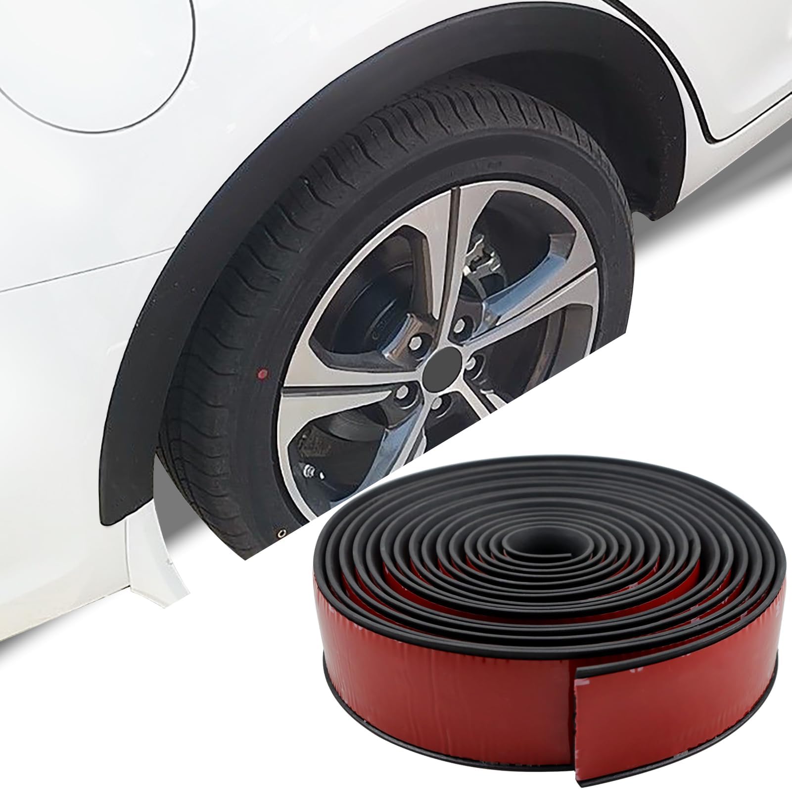 20Ft Car Wheel Arch Trim, Fender Flares Arches Wing Expander Car Wheel Eyebrow Anti-Collision Strip for Pickup SUV Car Fender Flare Edge Trim (5.5CM)