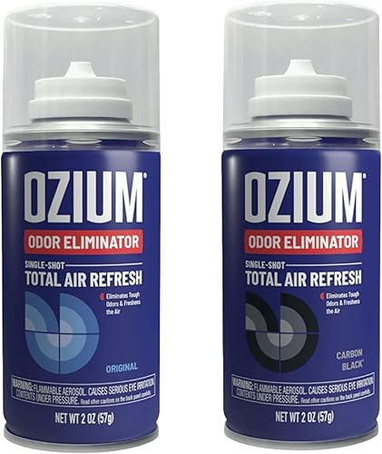 Miniatura 1 de Ozium Desinfectante de aire, nebulizador de coche de 2 onzas eliminador de olores de humo de un solo tiro y ambientador de aire para automóvil