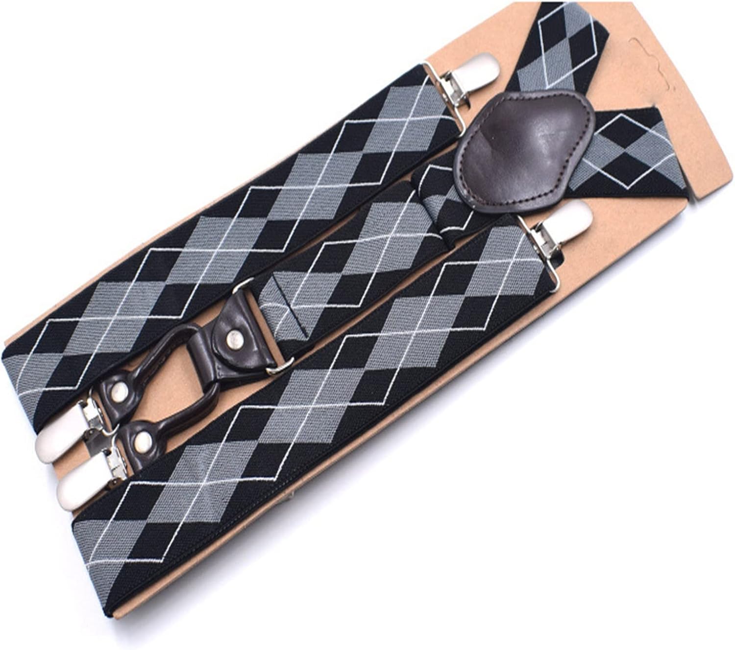 Men's Suspenders Men's Braces 4 Clips Suspenders Adjustable Elastic Suspender Adjustable Straps