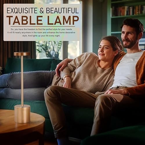 Miniatura 7 de Moss & Stone Paquete de 2 lámparas de mesa portátiles inalámbricas LED, lámpara de escritorio inalámbrica USB, lámpara de mesa recargable de 3000