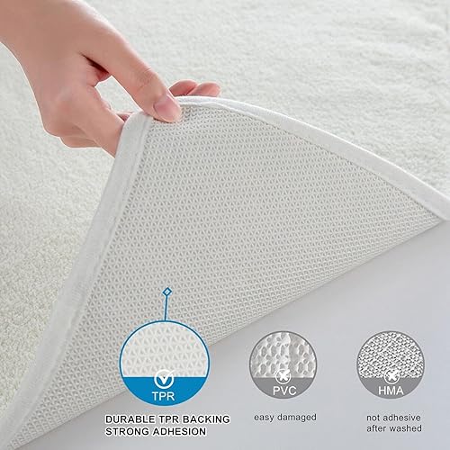 Miniatura 6 de Alfombra de baño antideslizante, diseño de dibujos animados de hipopótamo, bonito patrón de estanque de animales salvajes, alfombra de baño de forro