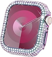 Vista 16 de Surace - Carcasa de 1.61 pulgadas compatible con Apple Watch Series 9, 8, 7, con protector de bordes con más de 400 diamantes de cristal