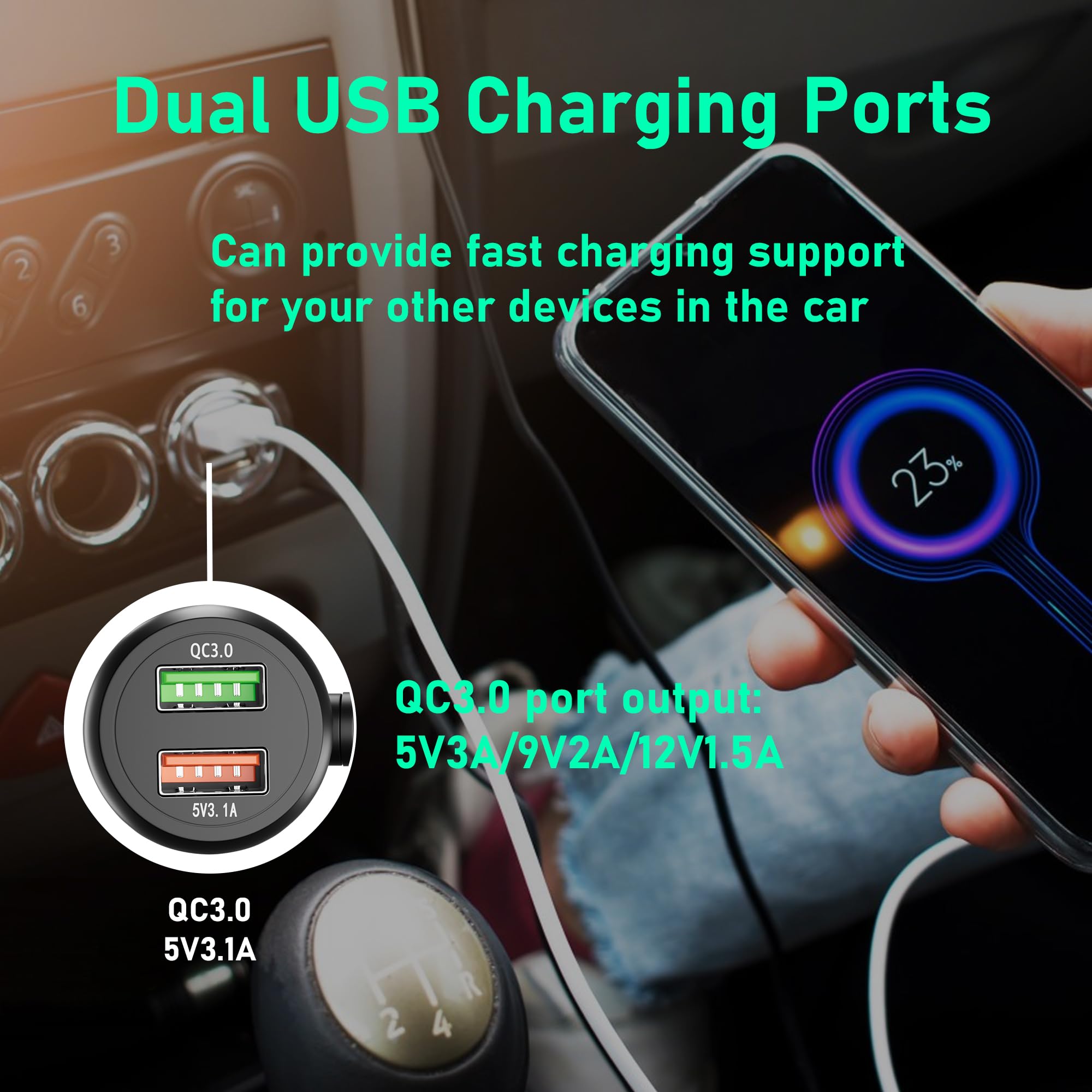 HATMINI Dashcam Stromkabel 3,5m - Mit Dual USB Schnellladung