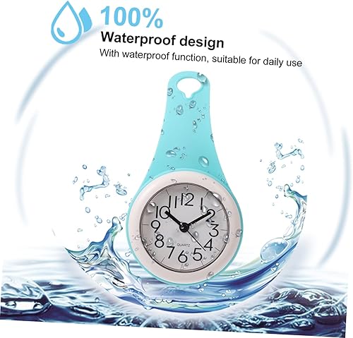 Miniatura 7 de Amosfun Reloj de pared con ventosa para baño, 3 uds, gancho de toalla con ventosa, reloj rústico, reloj digital de pared, ganchos circulares