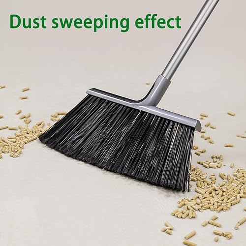 Miniatura 5 de Escoba para interiores y exteriores para limpieza de suelos con mango largo de 58 pulgadas, escobas angulares resistentes para el hogar, garaje,