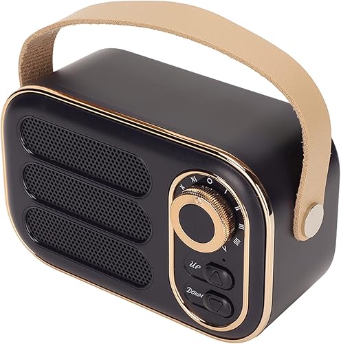 Miniatura 8 de Retro Bluetooth Speaker with HiFi Stereo Sound, Portable Wireless BT 5.0 Speaker with USB TF Card Aux Input, 6 Hour Playtime (Black)