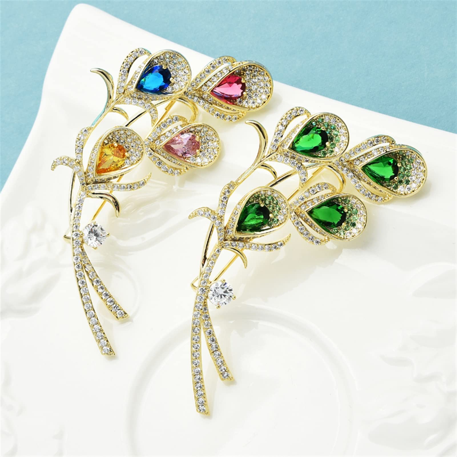 broche, Accesorios De Moda for Mujer Broche Plumas Elegante Lujo Circonita Flor Banquete Boda