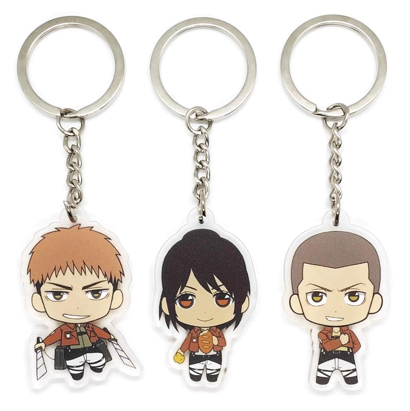 EBTY DREAMSInc. - Set of 3 AoT Attack Titan Shingeki no Kyojin Acrylic Keychain Sasha Blouse, Jean Kirstein, Connie Springer v1