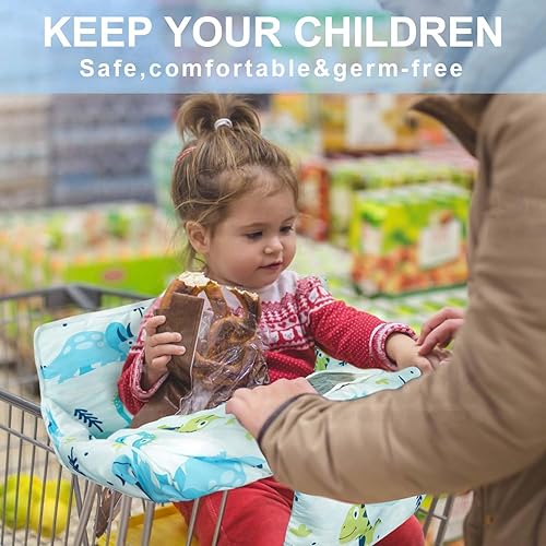 Miniatura 8 de Funda negra para carrito de compras para bebé, funda para silla alta 2 en 1 con arnés de seguridad, fundas multifuncionales con patrón de margaritas