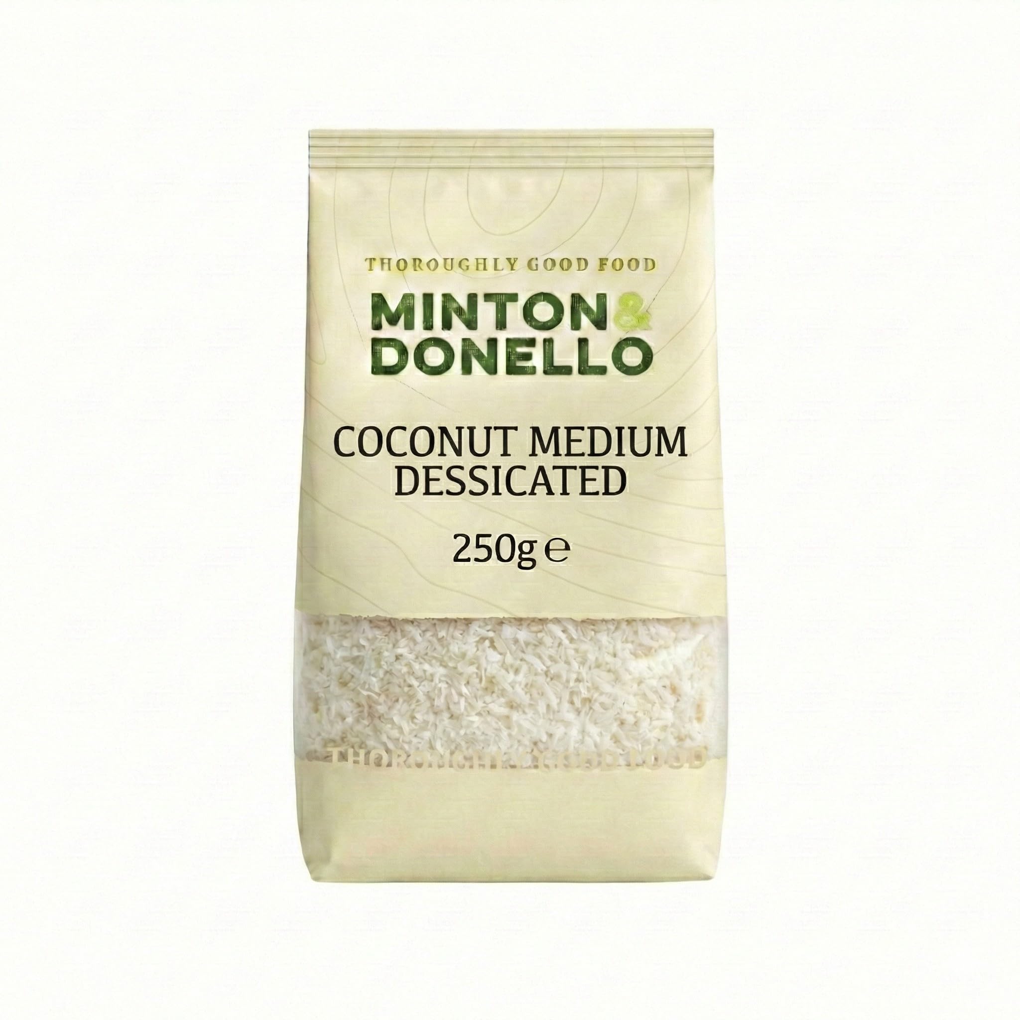 Minton & Donello - Coconut Medium Desiccated, 250g - Free from any additives, preservatives or flavourings