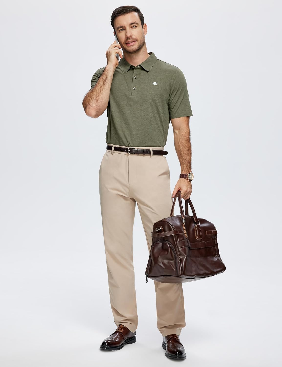 Men's Golf Polo Shirts Short Sleeve Dry Fit Performance Collared Shirt Lightweight Breathable Athletic image 3