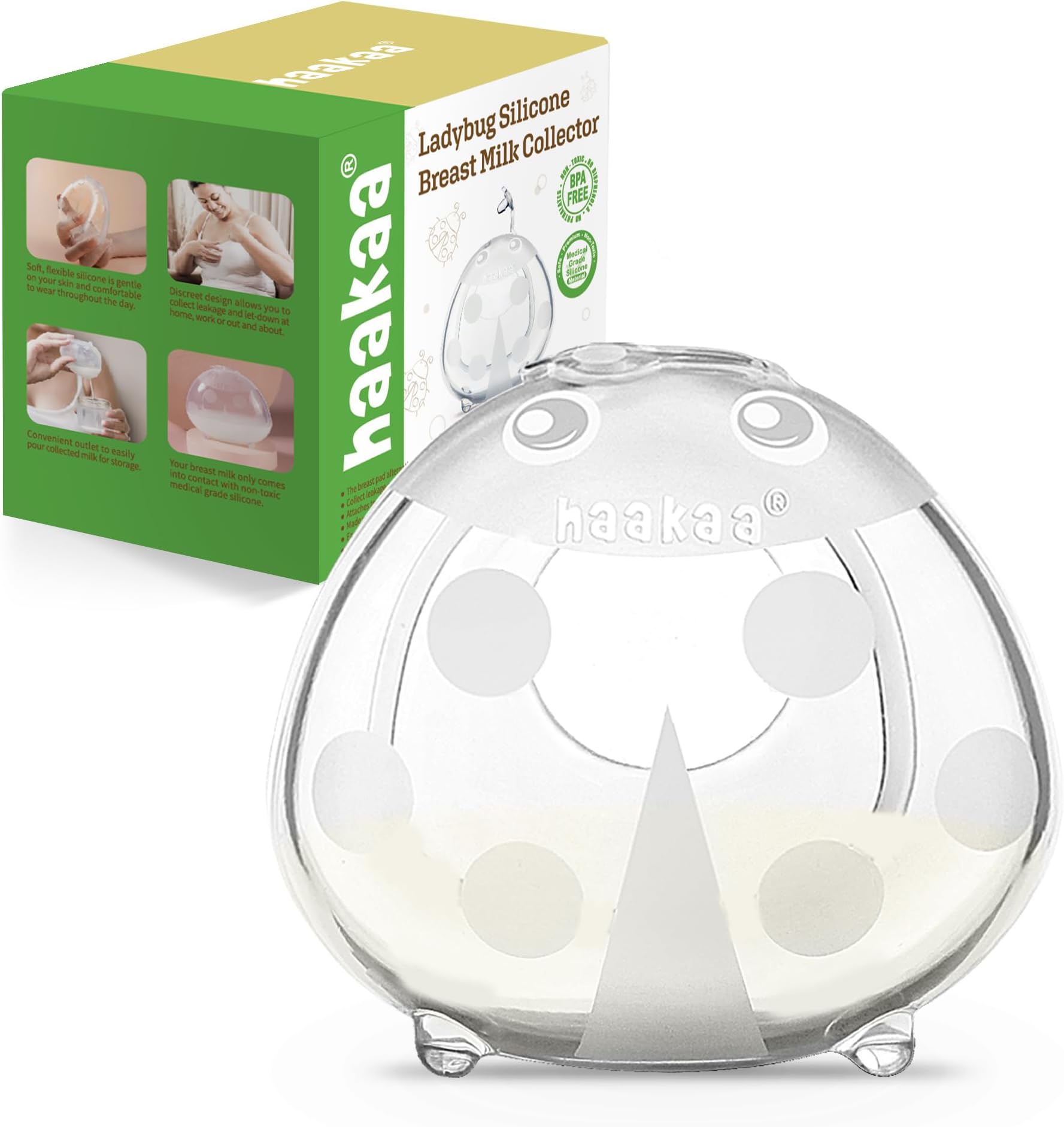 - Ladybug Milk Collector 1.4oz/40ml 1pc - Wearable Nursing Cup | Soft Silicone Breast Shell | Breastmilk Saver | Portable Letdown Catcher for Breastfeeding Moms, Protects Sore Nipples