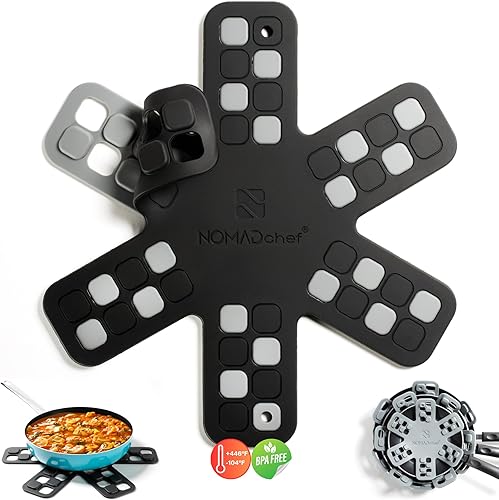 NOMADCHEF Protectores de silicona de doble uso para apilar y salvamanteles para platos calientes, alfombrilla de salvamanteles de silicona, perfecto