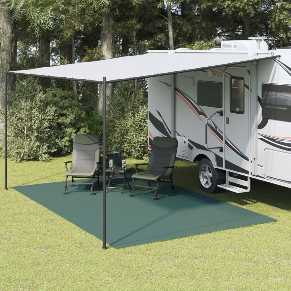 Leasha Tapis d'auvent, Tapis de Sol pour Tente Camping Caravane Camping-Car Vert 5x3 m