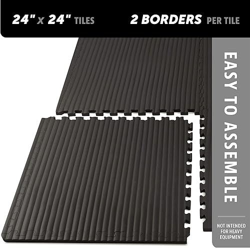 Miniatura 3 de We Sell Mats - Tapete de espuma EVA para artes marciales de 34 pulgadas de grosor, patrón de tatami, azulejos entrelazados para gimnasio en casa,